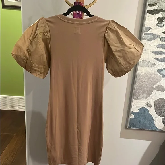 # 130 GAP Beige Puff Sleeve Shirt Dress PTP 15 L 36 - Picture 3 of 3